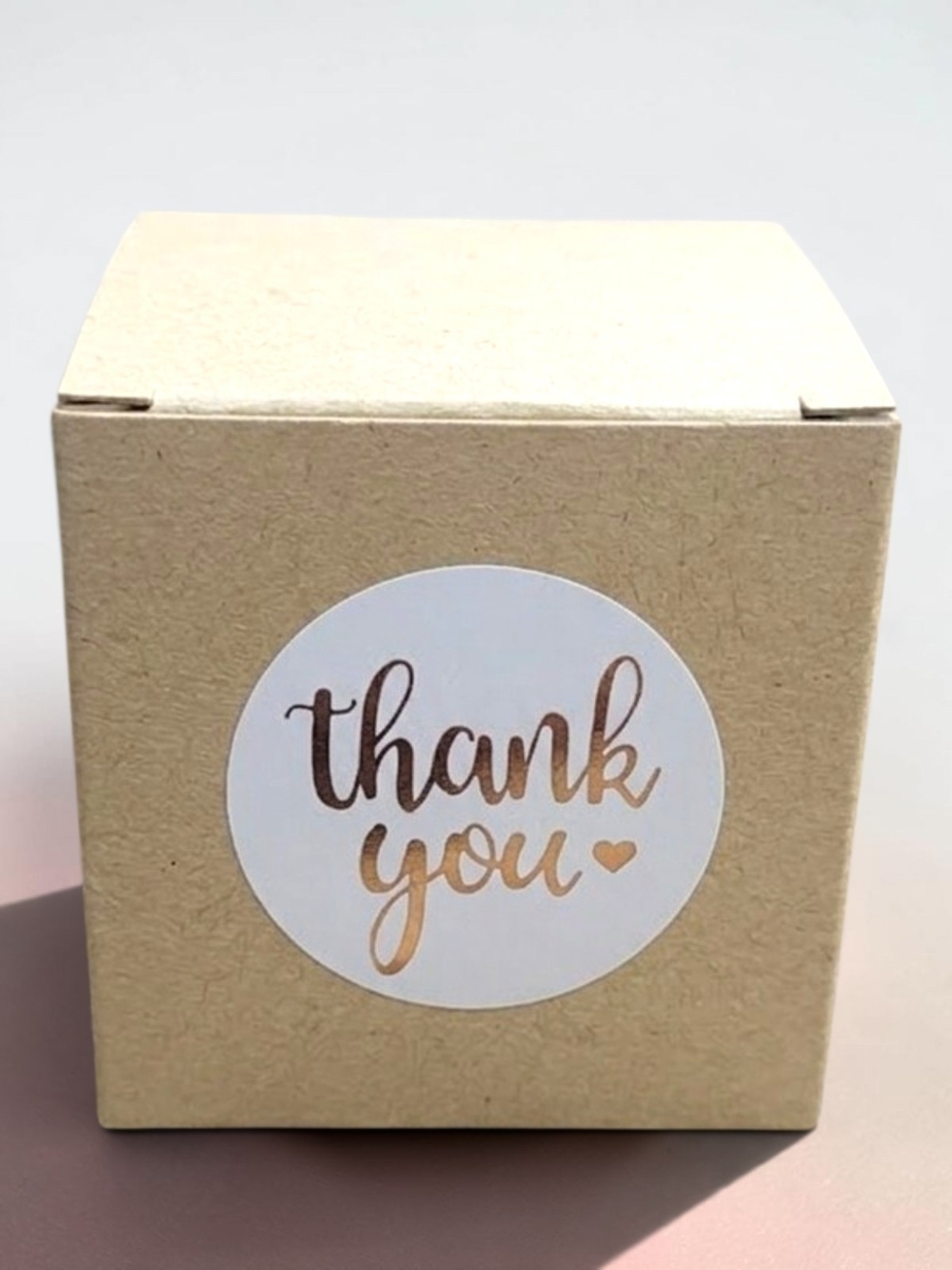 Roll Of 500 Rose Gold Foil Thank You Stickers | 3.8cm Circle Stickers.